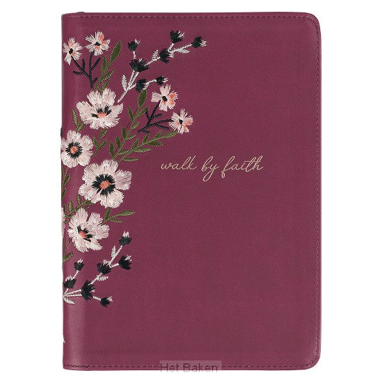 Walk By Faith Embroidered 2 Cor 5:7 - LuxLeather journal