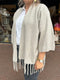 Lang Vest met franjes - Beige