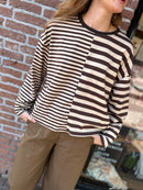 Longsleeve Julia - Gestreept - Beige/Lichtgeel/Bruin