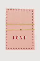 Zusss Ansichtkaart Vriendschapsarmbandjes Love - Roze/Rood