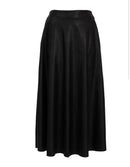 Rok A-lijn in leatherlook - Zwart - Maat S/M