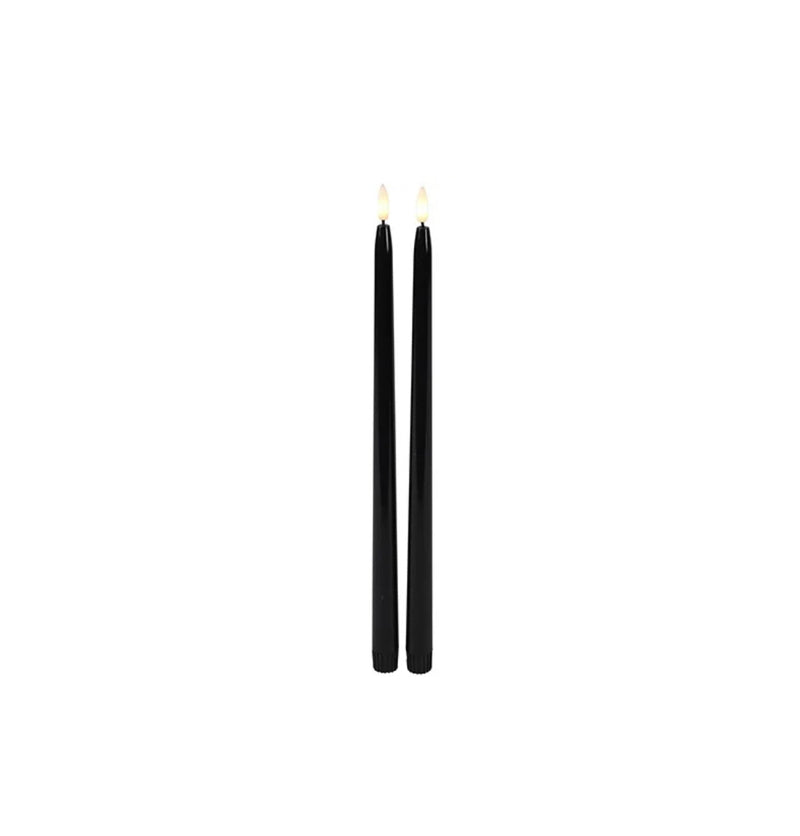 Diner Led kaarsen - Gotische stijl - Extra Lang - Zwart