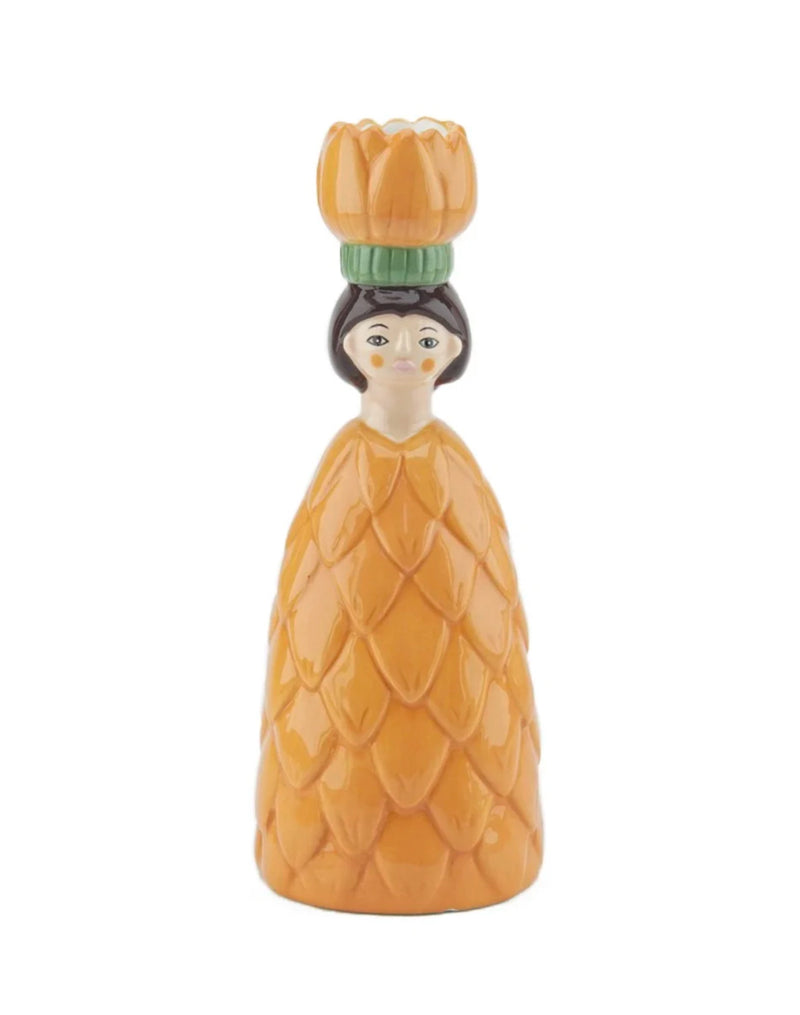 Kaarsenstandaard Vrouw Bloem - Oranje