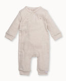 Bess Newborn - Lichtbeige gestreepte playsuit met kraag - Pinstripe Sand