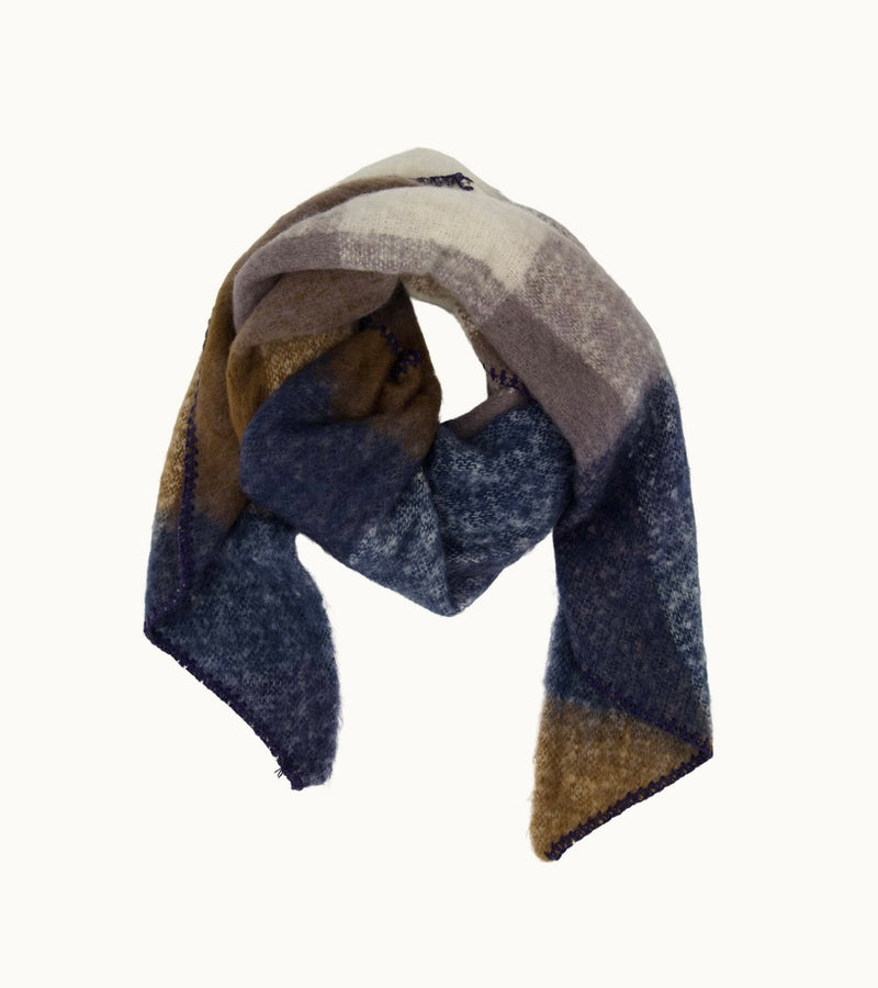 Zusss Triangle Sjaal met ruit - Navy