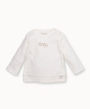 Bess Newborn - Gebroken witte longsleeve met tekstprint Tiny - Off White Rib