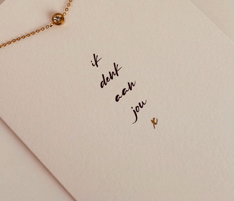 Sieradenkaart - armband goud - Ik denk aan jou X