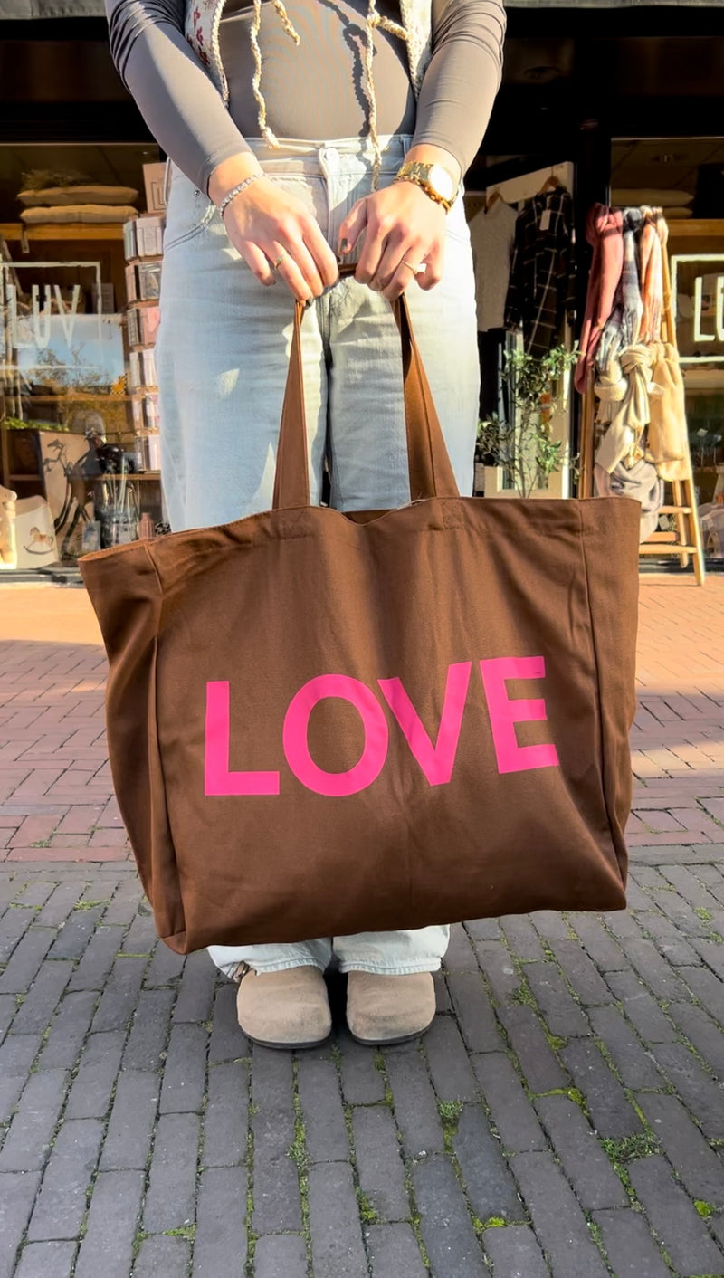 LUV Shopper LOVE - Camel/Roze