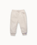 Bess Newborn - Lichtbeige broek met boorden - Pinstripe Sand