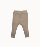 Bess Newborn - Taupe broek met elastische taille - Rib Sand