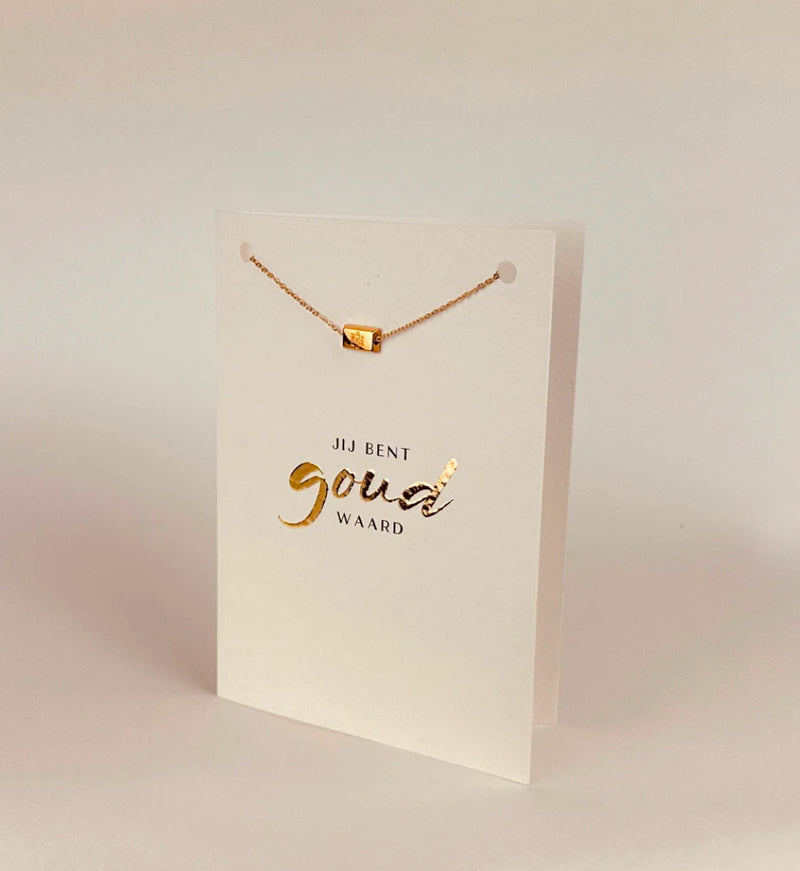 Sieradenkaart - armband goud - Jij bent Goud waard