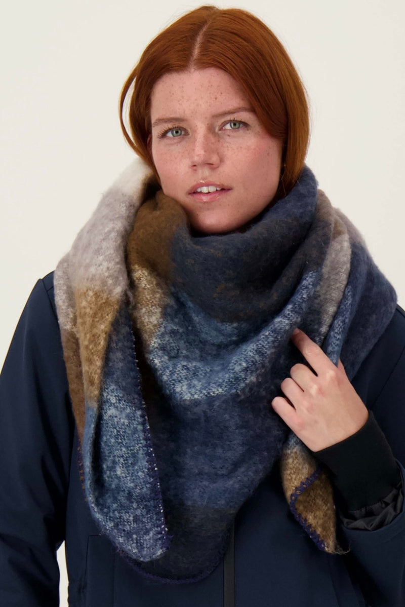 Zusss Triangle Sjaal met ruit - Navy