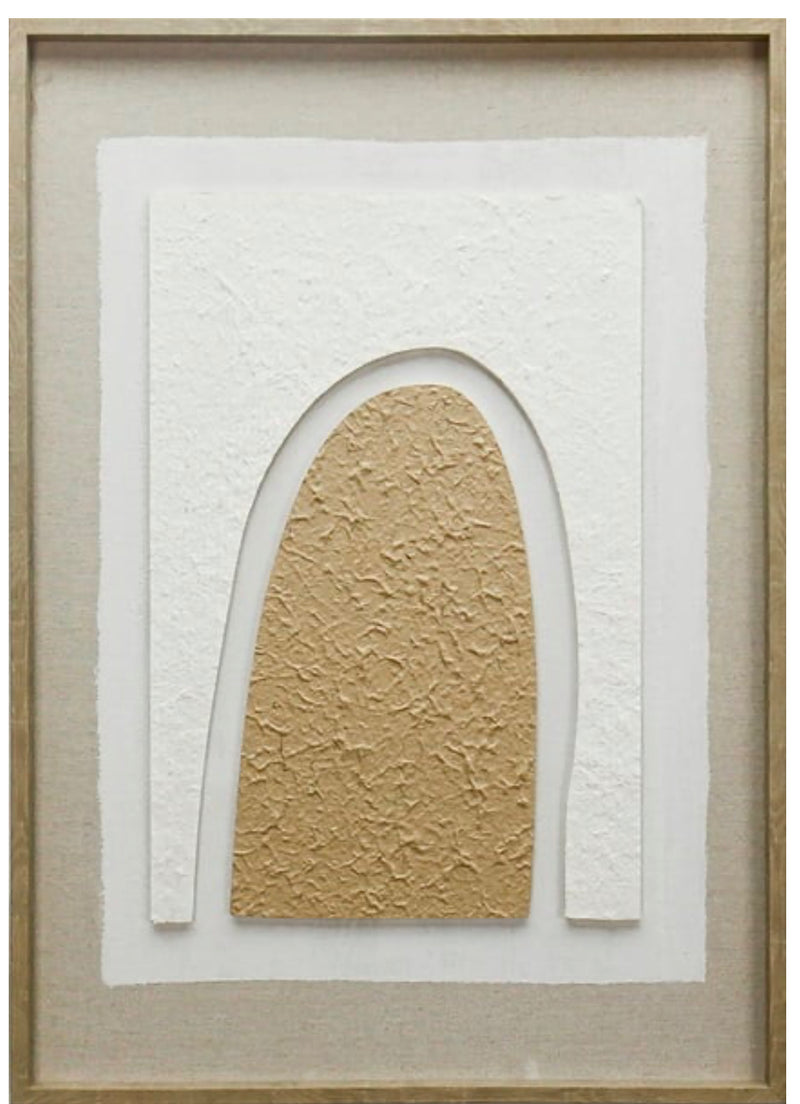 Schilderij Abstract Organisch - Zand - Boog - 50x70x3cm