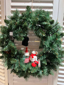 Krans - groen - kerst - met Led-verlichting