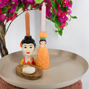 Kaarsenstandaard Vrouw Bloem - Oranje