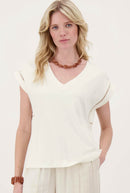 Zusss - T-Shirt met opengewerkte details - Off White