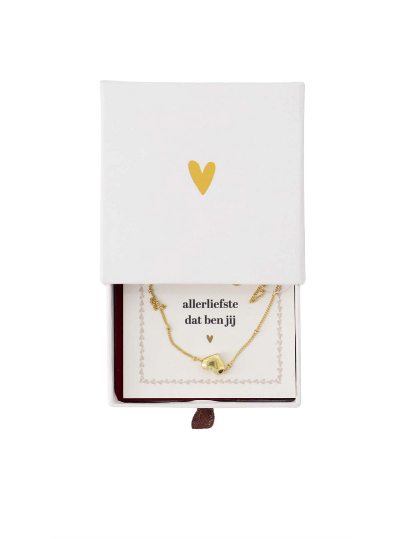 Zusss Ketting Hartje In Schuifdoosje - De allerliefste - Wit