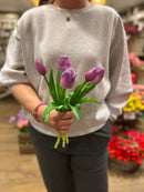 Tulpen Bos - Middel - Paars/Wit