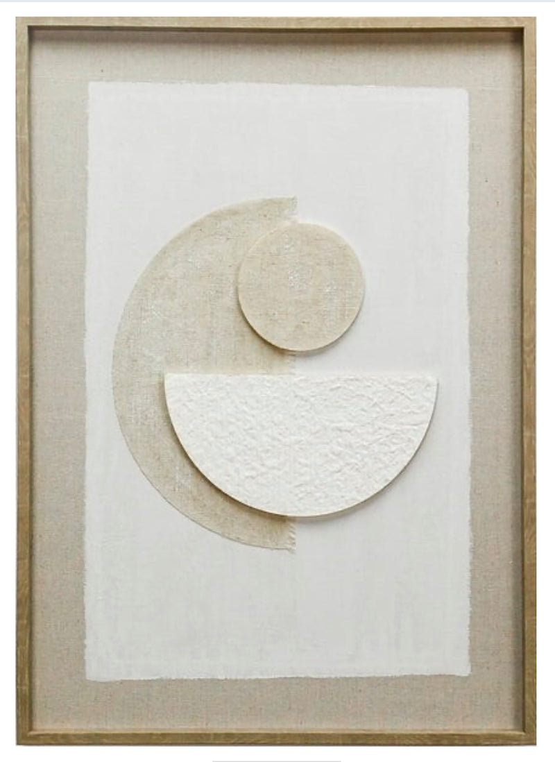 Schilderij KIND / ENGEL - Abstract Organisch - Zand - 50x70x3cm