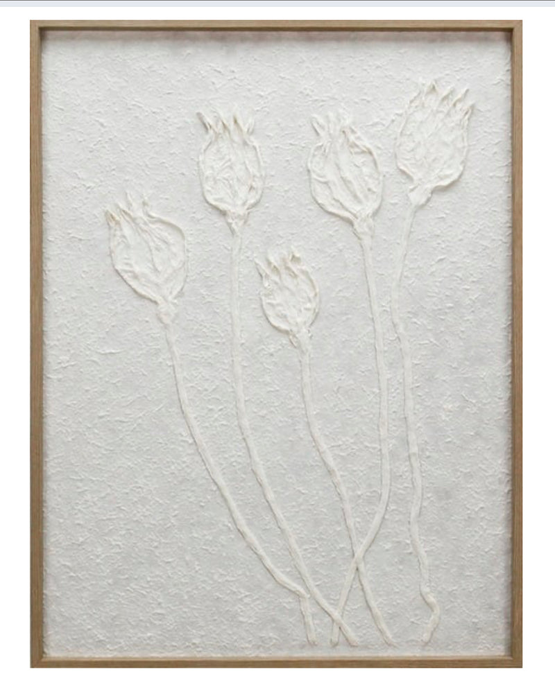 Schilderij - Tulpen / Abstract- 60 x 80 cm