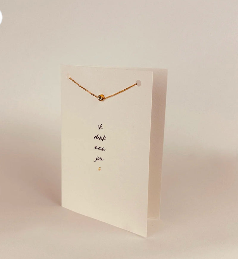 Sieradenkaart - armband goud - Ik denk aan jou X