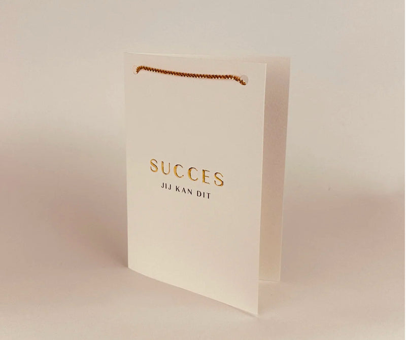 Sieradenkaart - armband goud - Succes jij kan dit