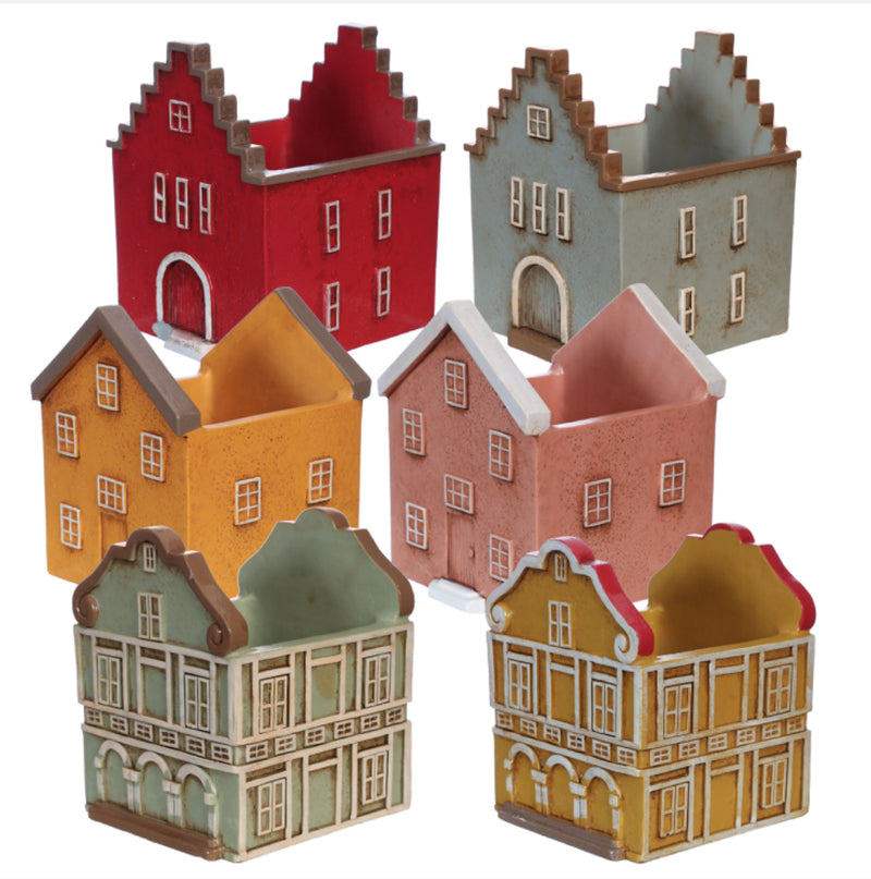 Keramieken gekleurde HUISJES - Curacao - Geel