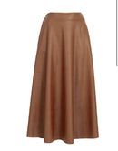 Rok A-lijn in leatherlook - Camel - Maat L/XL