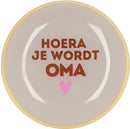 Bordje Rond - Hoera je wordt OMA - Lichtgrijs