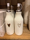 Zusss - olie/azijn fles keramiek - open hartje wit/goud