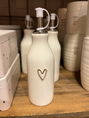 Zusss - olie/azijn fles keramiek - open hartje wit/goud