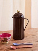 Rice - Thermoskan met gouden vogel - Dark Brown