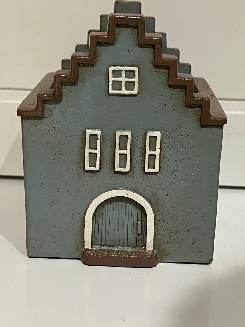 Keramieken gekleurde HUISJES - Curacao - Blauw