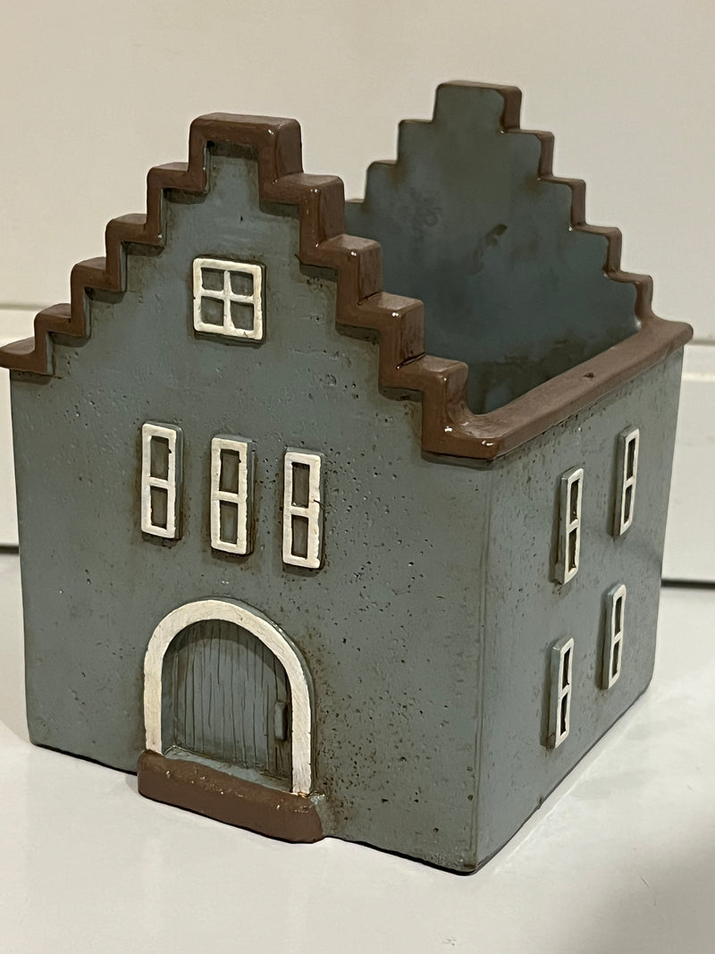 Keramieken gekleurde HUISJES - Curacao - Blauw