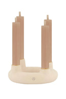Zusss - Keramieken kandelaar voor 4 dinerkaarsen rond - Zand