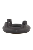 Zusss - Keramieken kandelaar voor 4 dinerkaarsen rond - Zwart