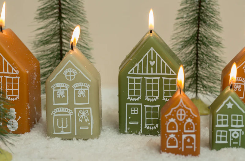 Christmas House Kaarsje - L - Caramel