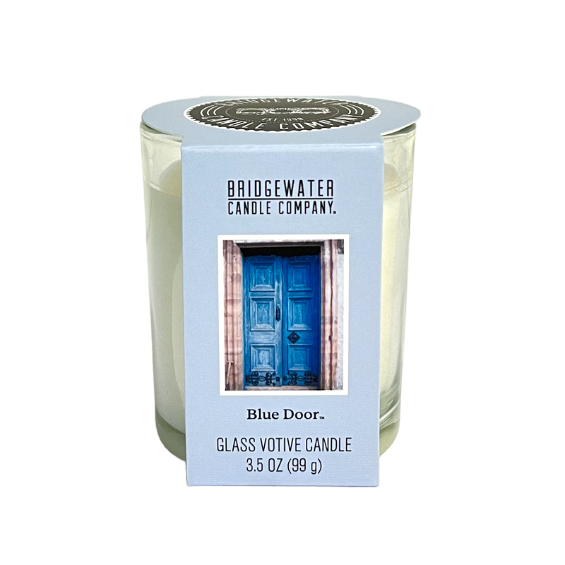 Bridgewater - Glass Votive Candle - Blue Door