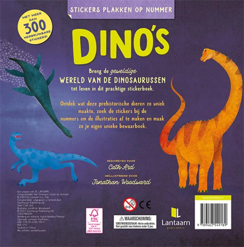 Stickers plakken op nummer - Dino’s
