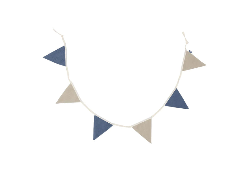 Jollein Vlaggenlijn 200x17cm - Jeans Blue/ Olive green