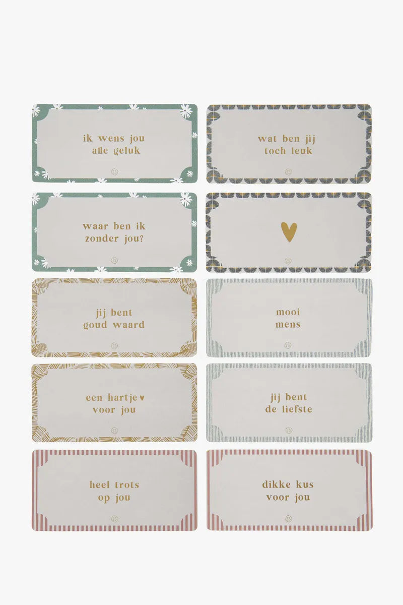 Zusss 10 Complimentenkaartjes in doosje - Multicolor
