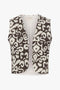 Zusss - Gilet ornament print - Antracietgrijs/zand