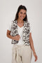 Zusss - Gilet ornament print - Antracietgrijs/zand