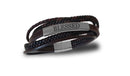 Leren Heren armband - Blessed - bruin - Maat 21