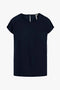 Zusss - Satijnen twill top met boothals - Donkerblauw