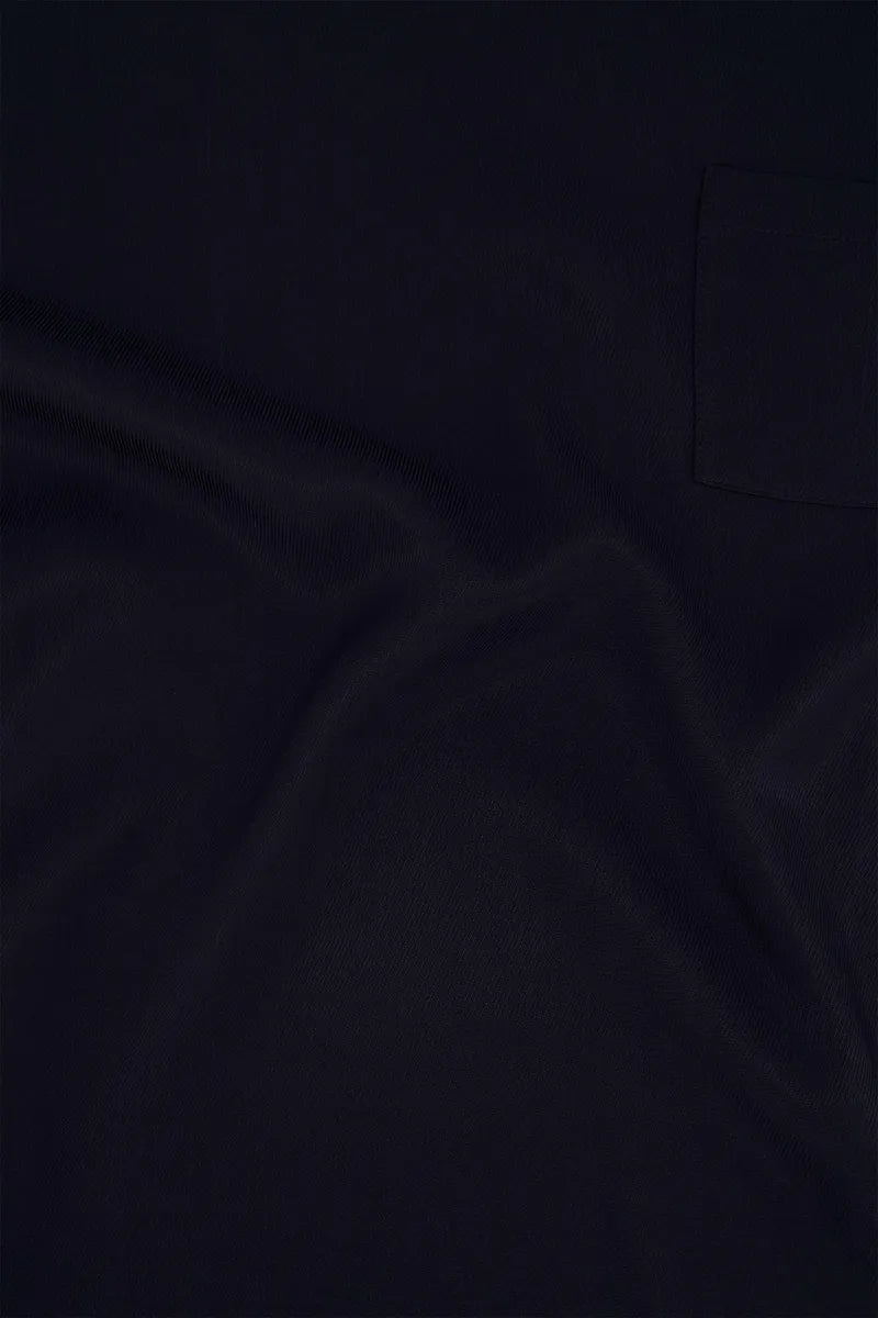 Zusss - Satijnen twill top met boothals - Donkerblauw