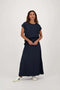 Zusss - Satijnen twill rok - Donkerblauw