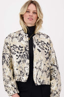 Zusss - Jacquard Glans Jasje - Beige/Goud