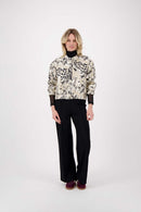 Zusss - Jacquard Glans Jasje - Beige/Goud