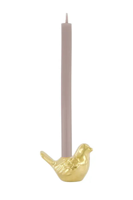 Zusss - Keramieken kandelaartje vogel - Goud